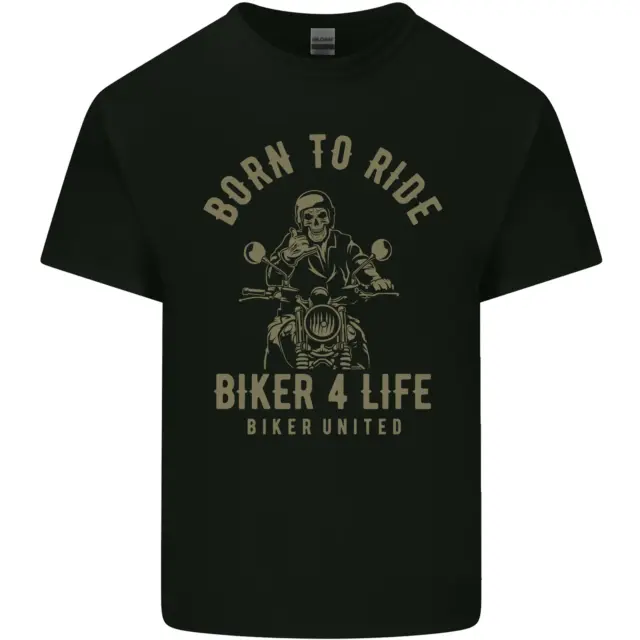 Biker 4 Life Motorbike Motorcycle Skull Kids T-Shirt Childrens