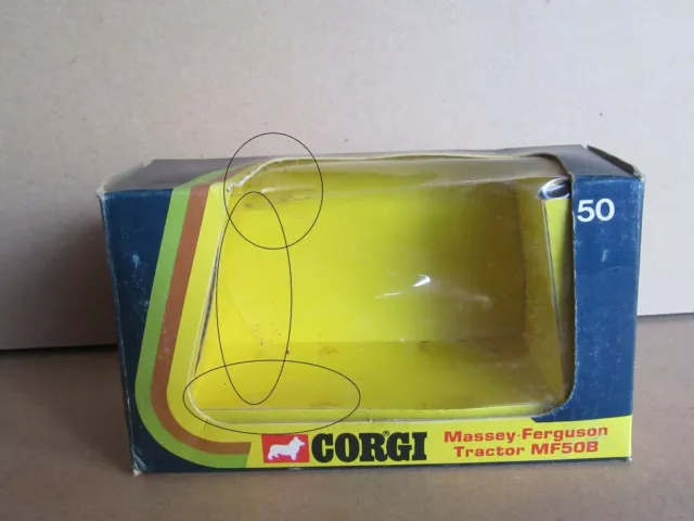 17P 1973'S Corgi 50 England Boite Vide pour Massey Fergusson Tractor MF50B 1:43