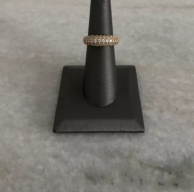Beautiful Swan Signed Swarovski Crystal Pave Ring Size 5.75