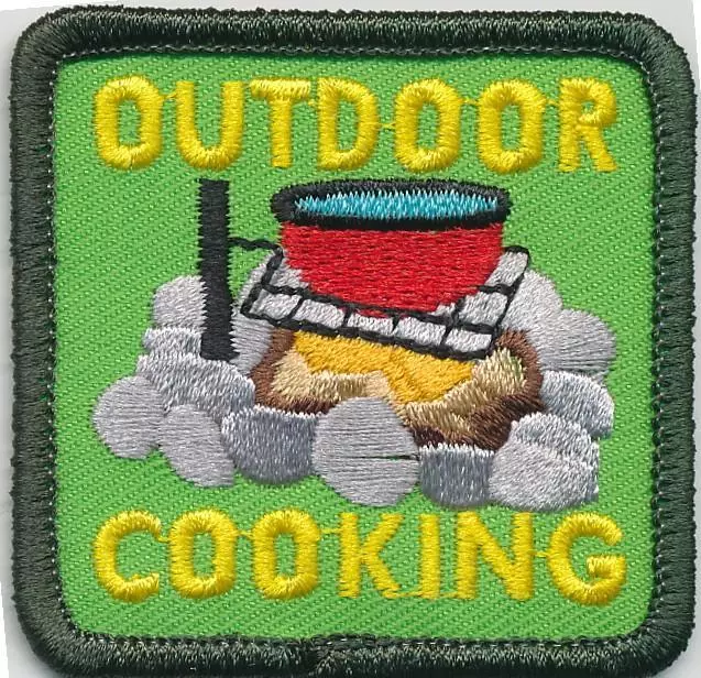 Girl Boy Cub OUTDOOR COOKING fire Fun Patches Crest Badges SCOUT GUIDE campfire