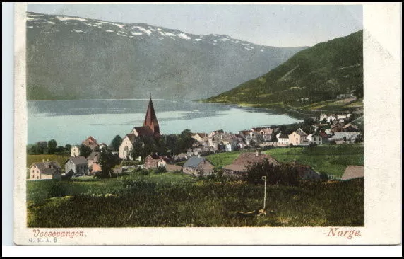 Brevkort Norge Norway Norwegen Litho-AK ~1900 VOSSEVANGEN Voss Vintage Postcard