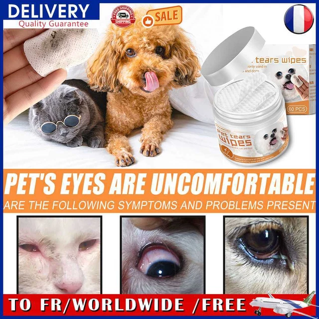 60pcs/set Cleaning Wipes Grooming Tools Non-woven Eye Tear Cleaning Pet Supplies