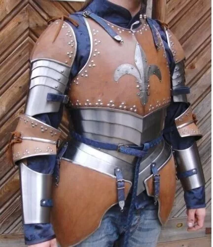 Medieval Half Armor Suit Leather & Steel Knight Warrior SCA Larp Cosplay Armor