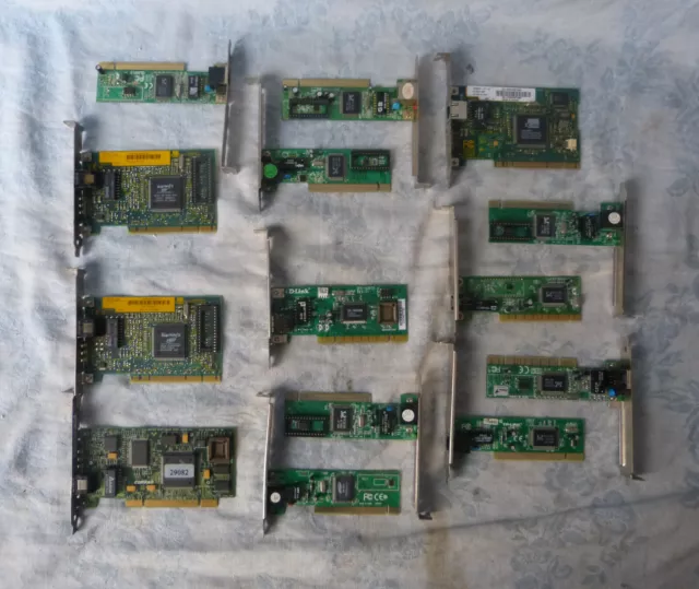 #Sasfepu# Port PCI - Lot de cartes reseaux RJ45 - D-Link, 3com, Realtek...