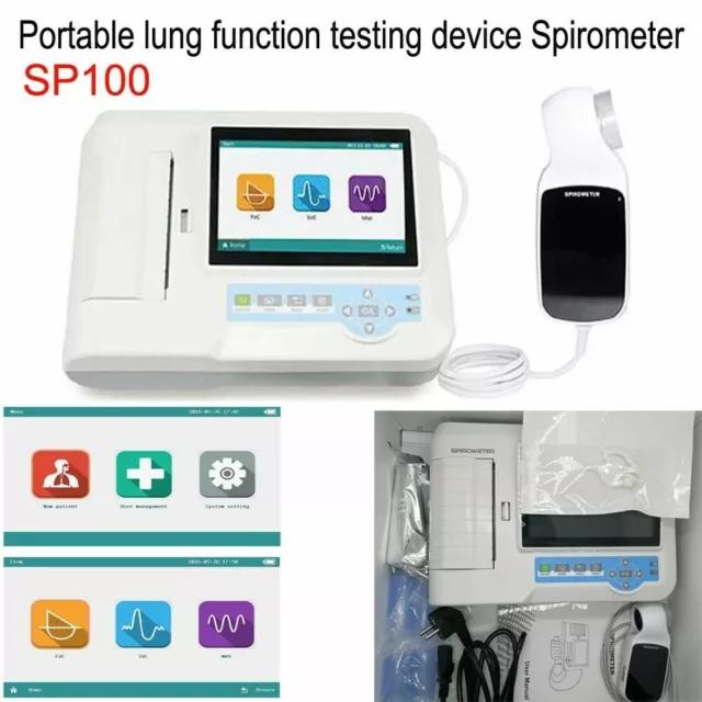 SP100 Digital Spirometer Touch Lung Function Pulmonary Device Breath Diagnostic
