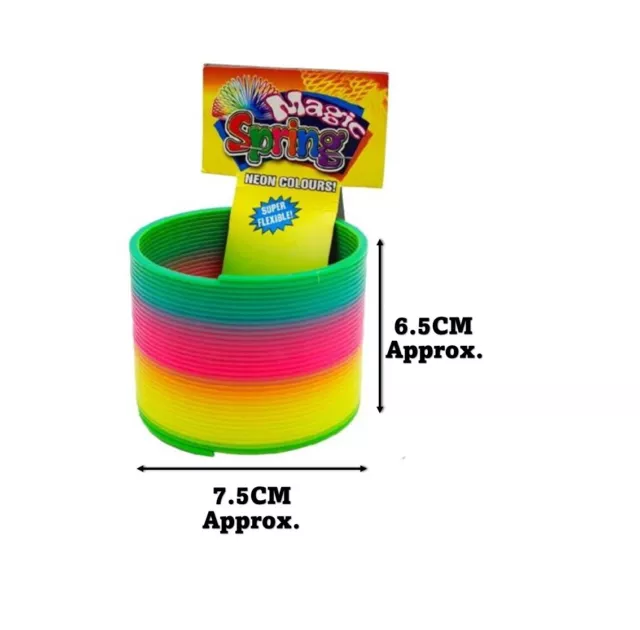 Rainbow Color Neon Colours Magic Spring Slinky Slinkie Psychedelic Kids Toy 3