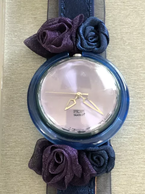 Montre Swatch Pop Femme Soiree Ornee De Tissus Dans Sa Boite Origine