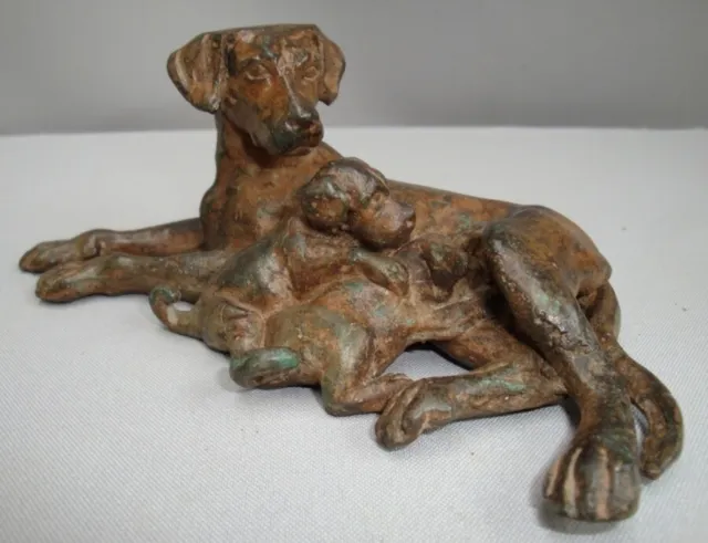 Estatua Perro Fauna Art Deco Estilo Art Nouveau Estilo Bronce sólido Firmado