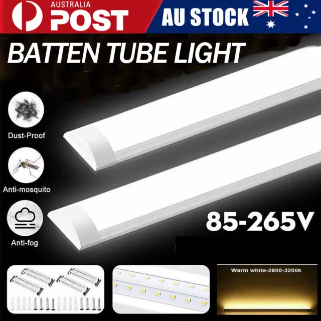 1-5xSlim Ceiling Batten Tube Light 30CM 60CM 90CM 120CM Linear Fluro Fluorescent