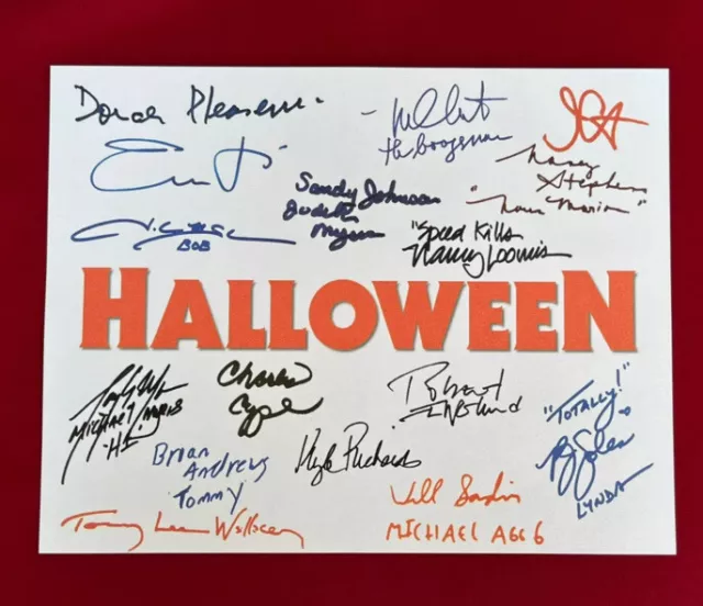 Halloween Title Card Cast-Carp - 8.5 x 11- Autograph Reprints - Michael Myers
