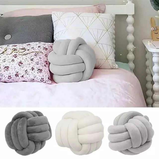 Soft Knot Cushion Ball Chunky Concise Knotted Pillow Handmade Plush Home fe