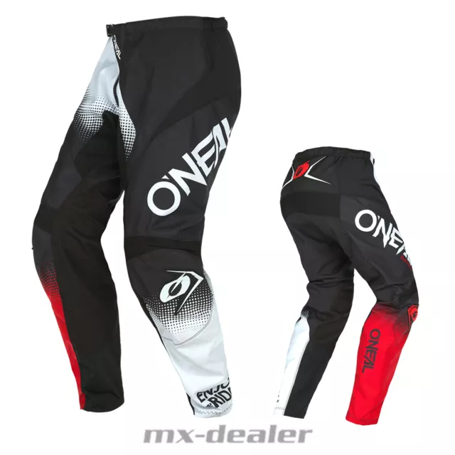 Oneal Élément V22 Racewear Noir Rouge MX Pantalon Pantalons Cross Enduro Quad