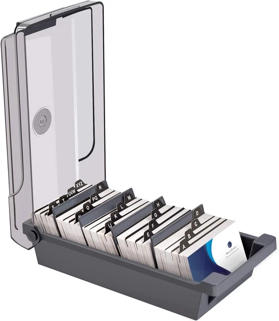 BUSINESS CARD HOLDER Box File Storage Index Organizer Rolodex For500