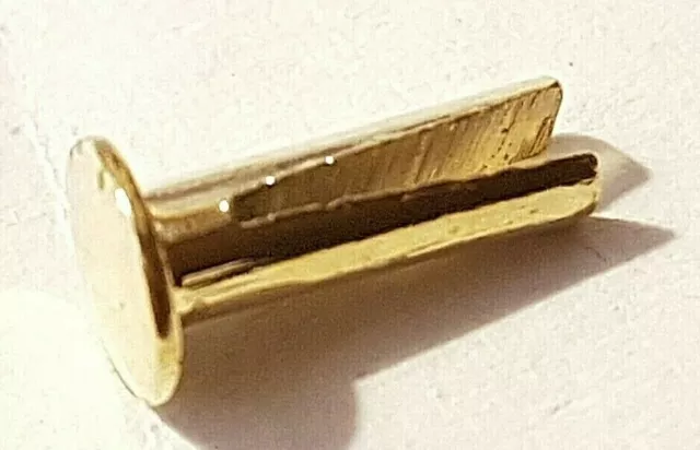 Rivetti biforcati placcati in ottone gamba divisa lunga 10 mm n. 11 pelle inserzione multipla