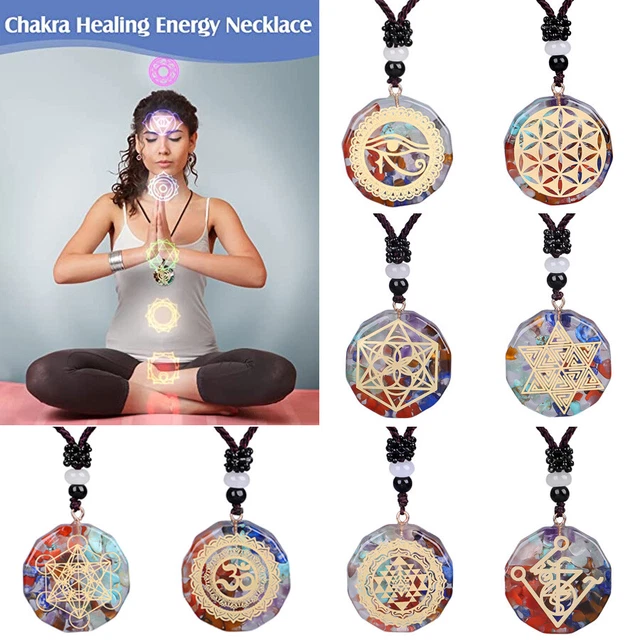 7 Chakra Healing Amulet Reiki Energy Natural Stone Necklace Yoga Pendant Unisex
