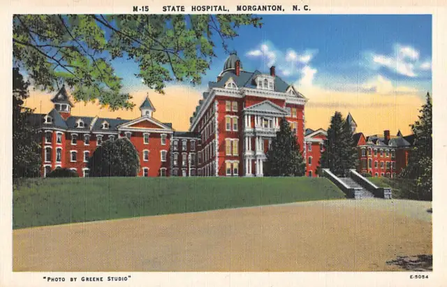 MORGANTON, NC ~ HOSPITAL FOR THE INSANE, ASHEVILLE  POST CARD CO. PUB ~ c. 1940s
