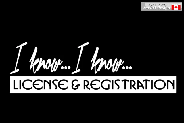 VINYL DECAL - license & registration - funny JDM car window sticker honda racing