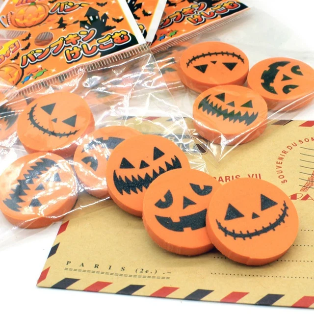 Stationery Pencil Rubber Pumpkin Eraser Halloween Eraser Correction Supplies