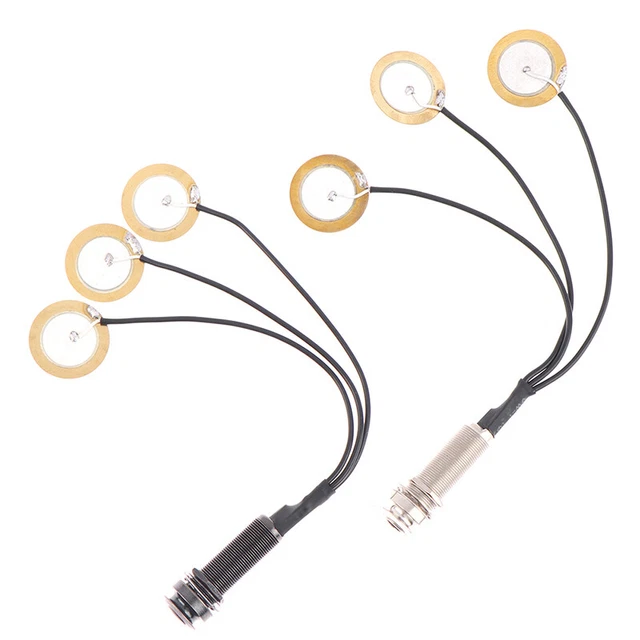 PIEZO CONTACT MICROPHONE 3 Transducer Pickups with end pin jack for