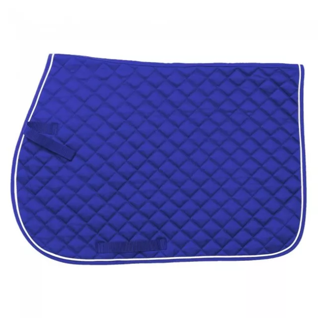 EquiRoyal Square Quilted Cotton Comfort English Saddle Pad - Royal Bl -30-925-4-