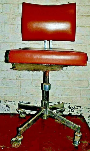 Ancienne Chaise De Bureau Atelier A Roulette Chrome Support Alu Fauteuil Usine