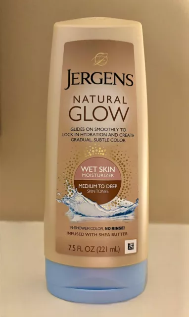 Jergens Natural Glow Wet Skin Moisturizer, Medium to Deep Skin Tone, 7.5 oz