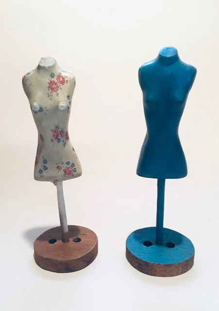 Vintage 1940s 10" Seamstress Doll Dress Forms in Stands