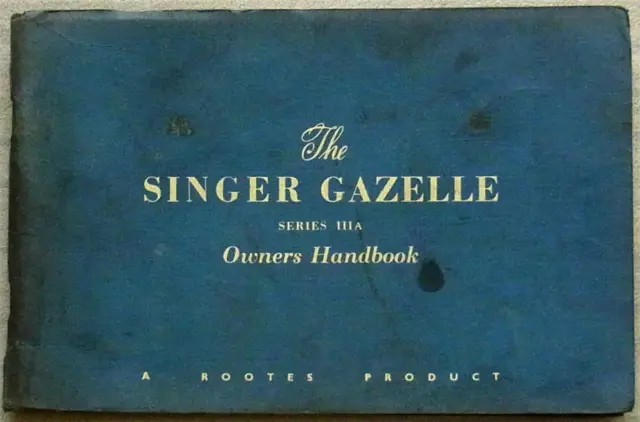SINGER GAZELLE SERIES IIIA Car Owners Handbook 1959-60 #IB 334