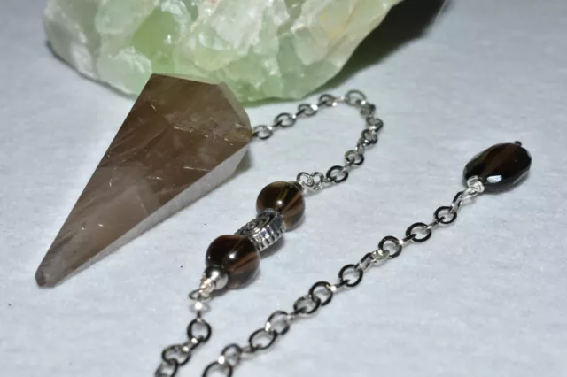 Smoky Quartz Dowsing Pendulum Reiki Chakra Crystal Healing Natural Stone Unisex