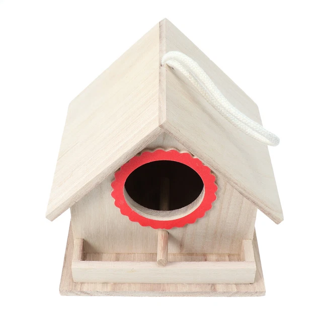 Jaula para pájaros de tamaño grande lisa Paulownia fabricación de madera jaula para pájaros decoración exterior