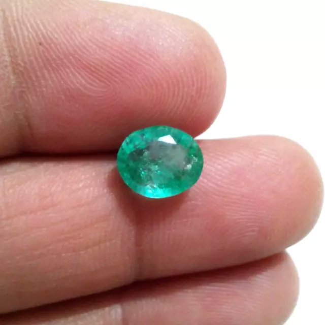 Awesome Zambian Emerald Oval Shape 2.70 Crt Unique Green Faceted Loose Gemstone