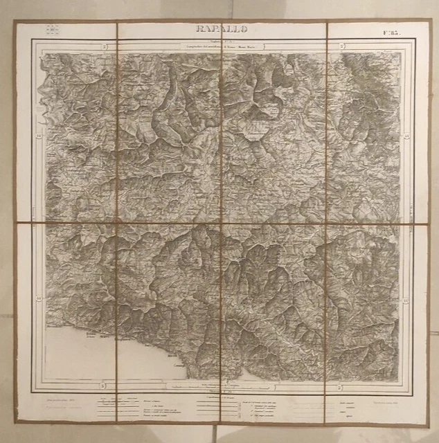RAPALLO FOGLIO 83 Carta Italia Mappa Carta Telata 1886 EUR 50,00 ...