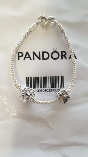 Pandora, Bracelet avec charms en argent, 18 cm