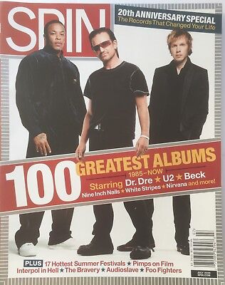 100 GREATEST ALBUMS DR. DRE / U2 / BECK 2005 SPIN Magazine FOO FIGHTERS INTERPOL