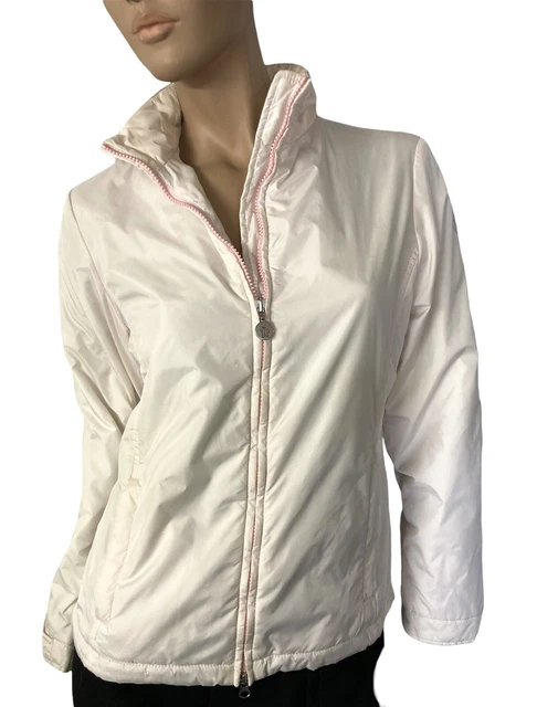 Giacca Donna Moncler Ragazza Bianco Piumino Maglia Zip Cerniera S Luxury Jacket