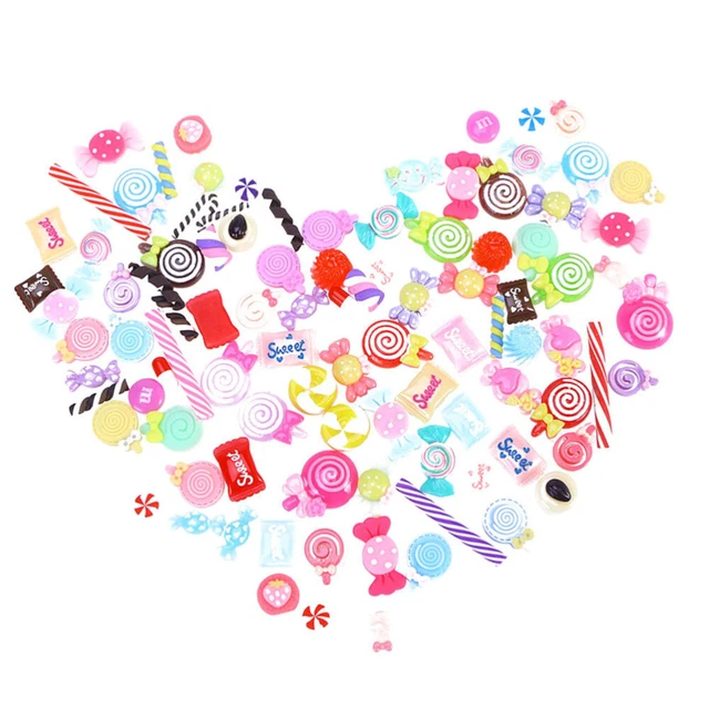 60pcs Resin Charms Scrapbooking Resin Charms Candy Cabochons