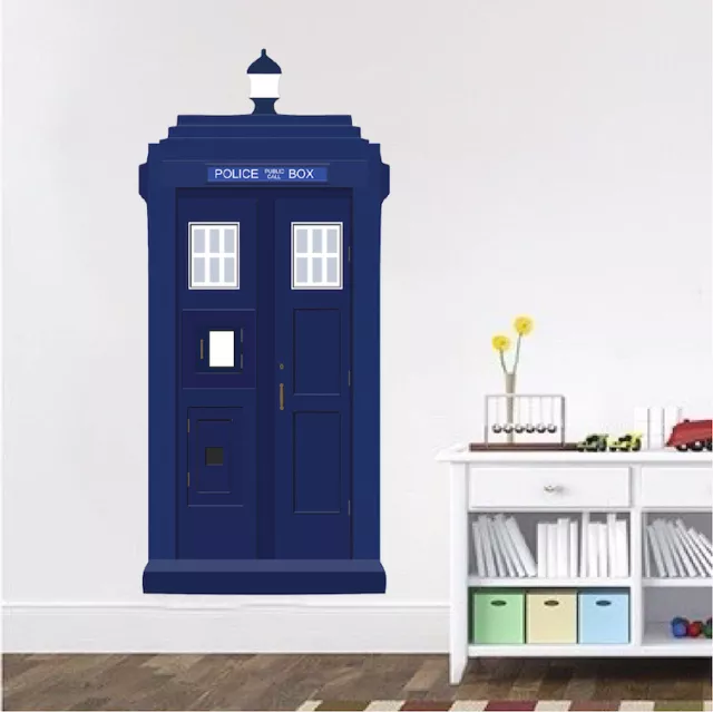 Dr Who Tardis Wall Decal Sticker Room Wallpaper Tardis Door Decal Cling, s71 2