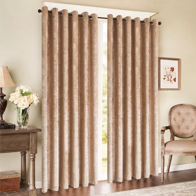 Luxury Crushed Velvet Window Curtains Ready Made Lined Eyelet Ring Top