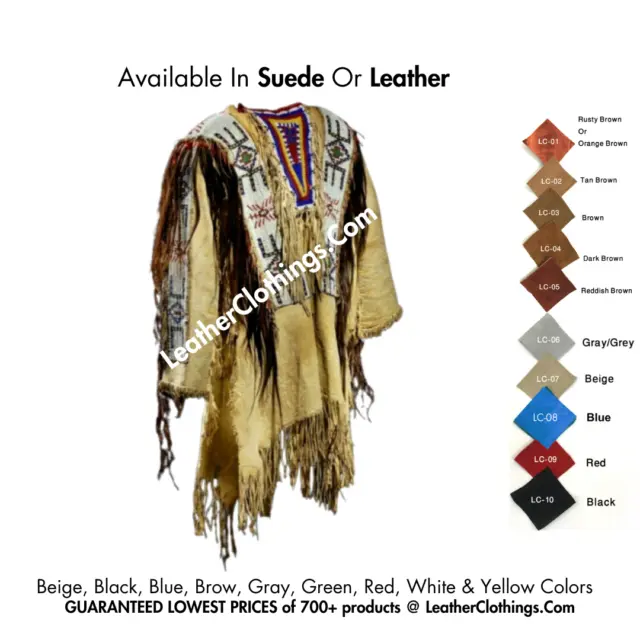 Native American Suede War Shirt | Sioux Lakota War Shirt | Beads Fringes | NS2