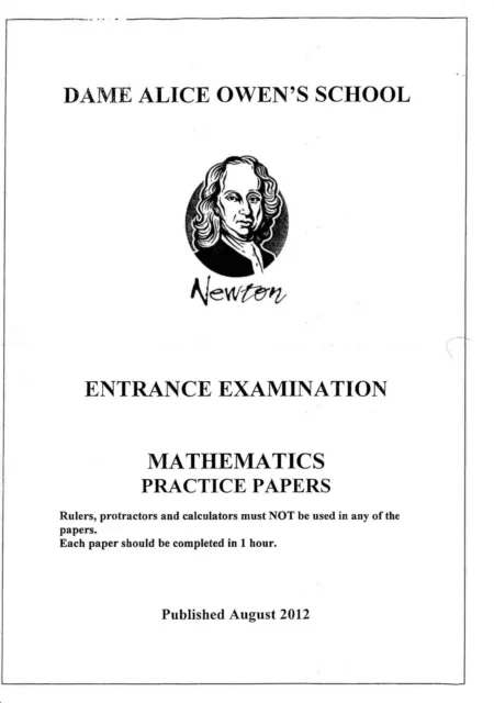 Dame Alice Owen Eleven Plus 11+ Mathematics English Question Papers PDF by Email