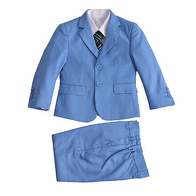 Light Blue 5 Piece Boy Suits Boys Wedding Suit Page Boy Party Prom 2-14 Year