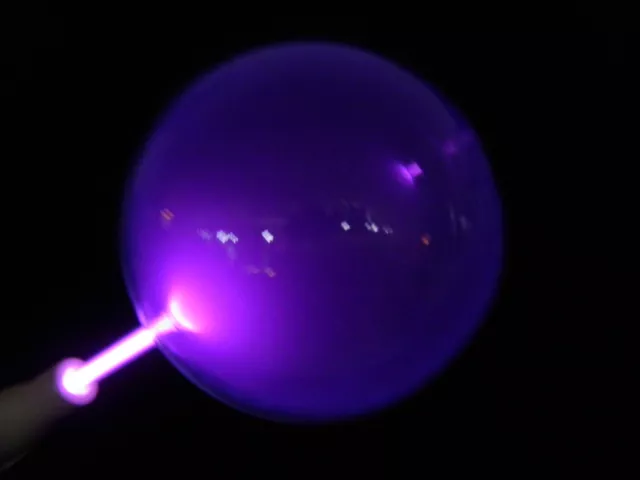 Tesla Vakuumkugel / Hochfrequenz Elektrode Stickstoff violet 150 mm Lutz Neumann