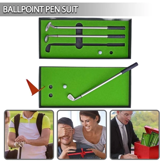 Set Penne Mazze da Golf con Bandiera Mini Desktop Scrittura Golf Calcificazione Palla C