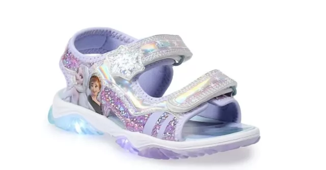 Disney's Frozen 2 Anna and Elsa Girls Toddler Light Up Sandals Size 6T NWT