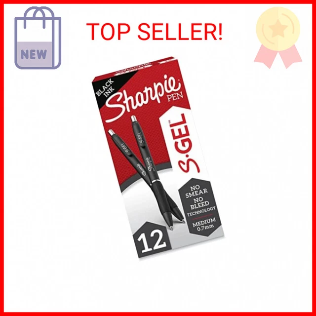 SHARPIE S-Gel, Gel Pens, Fine Point (0.5mm), Black Ink Gel Pen, 12 Count