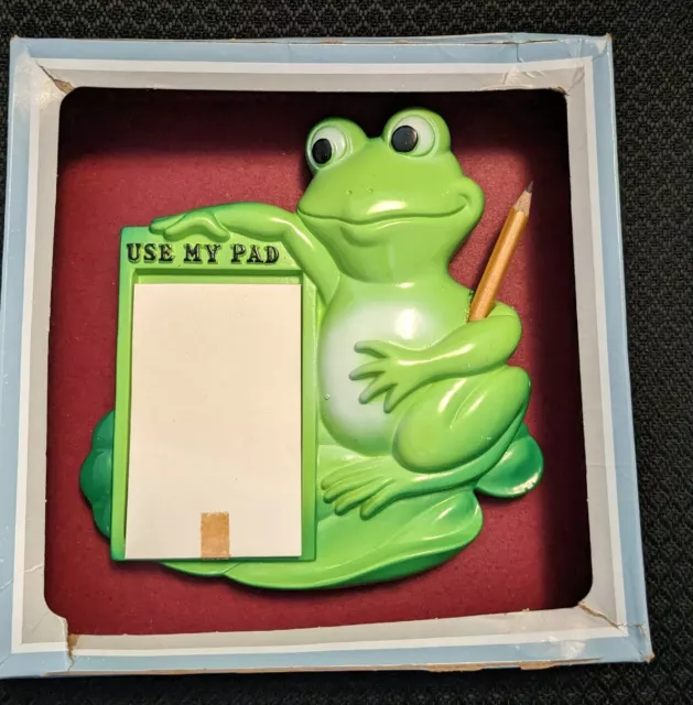 Vintage Miller Studio Frog Chalkware Notepad Kitchen use Kitsch MCM Original