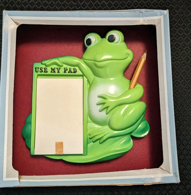 Vintage Miller Studio Frog Chalkware Notepad Kitchen use Kitsch MCM Original