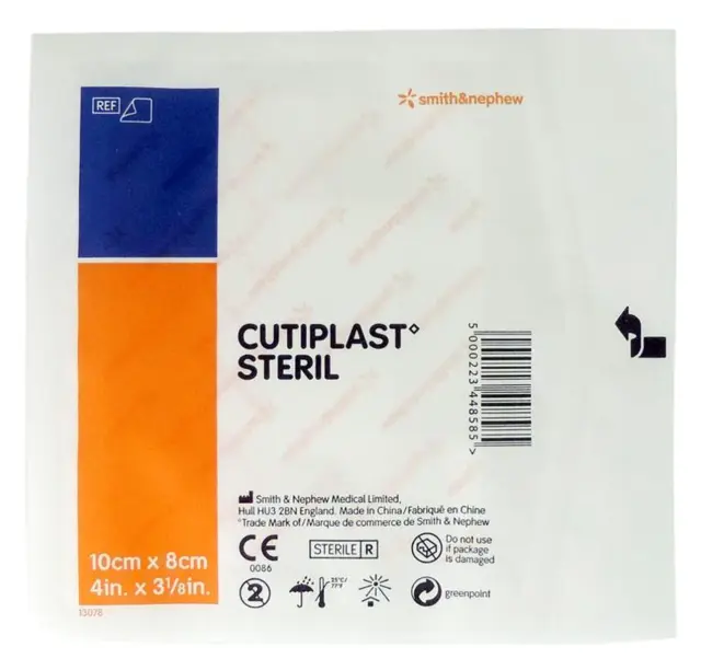 10 x Cutiplast Steril Wound Dressing 10cm x 8cm Sterile Adhesive Smith & Nephew