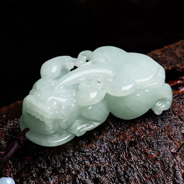 Natural Grade A Jade Jadeite Jade Ruyi Pixiu Dragon Lucky Icy Species Pendant