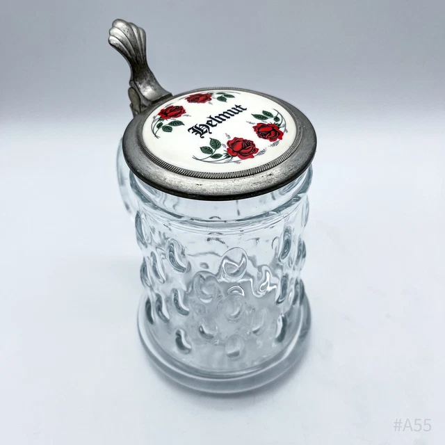 Chope bière étain 1960 verre de l amitié - Arts de la table